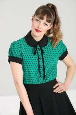 Hell Bunny Paradisum Blouse – Green