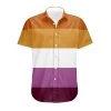 Pride Community Lesbian Flag Collared Shirt -Fusion Charm Shop lesbian community flag tshirt scaled 1
