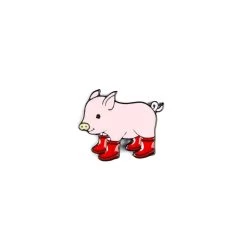 Pig In Red Boots Enamel Pin – #290