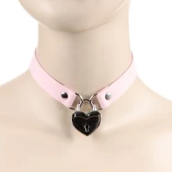 Pink Choker With Heart Lock 7 Pink Choker With Heart Lock -Fusion Charm Shop pink choker with heart lock 1