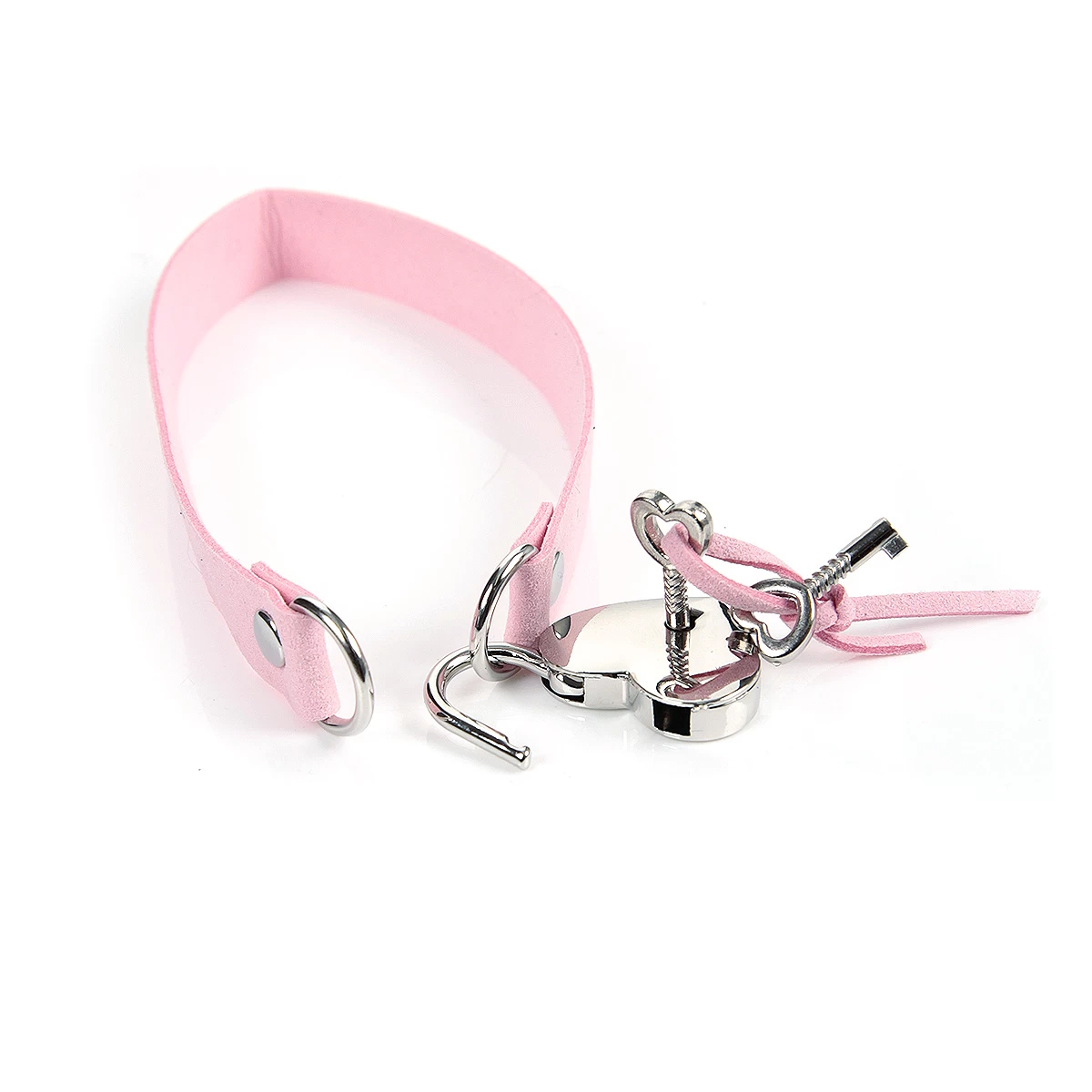 Pink Choker With Heart Lock 4 Pink Choker With Heart Lock - Image 2
