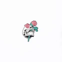 Skull And Roses Enamel Pin – #116