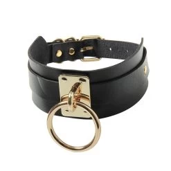 Wide Choker W/ Gold Ring
