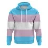 Transgender Flag Print Hoodie -Fusion Charm Shop transgender hoodie