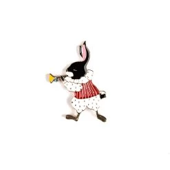 Trumpet Playing Rabbit Enamel Pin – #243