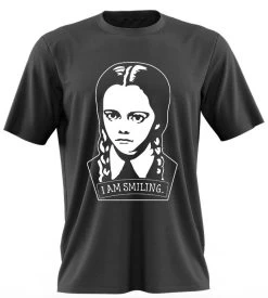 Wednesday Addams – I Am Smiling – Black T-shirt